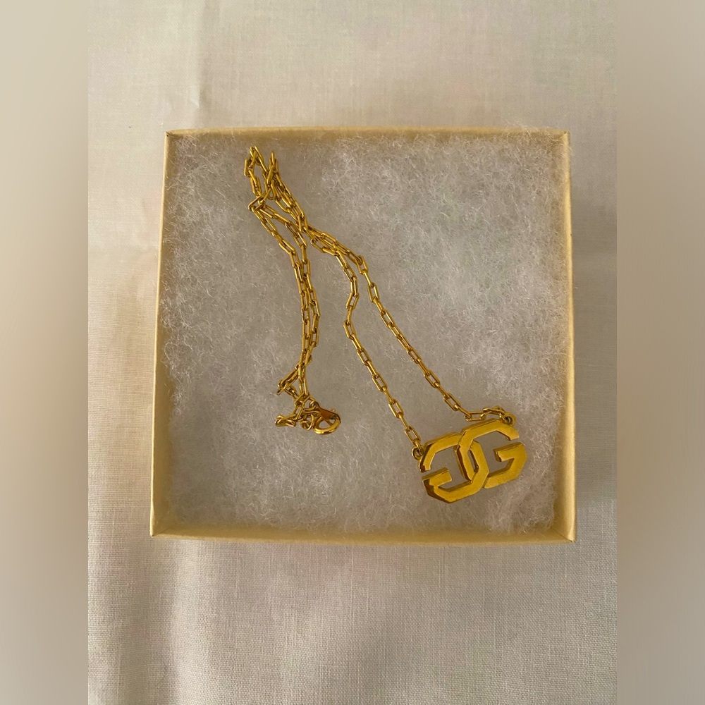 Vintage Givenchy Double GG Gold Plated Choker